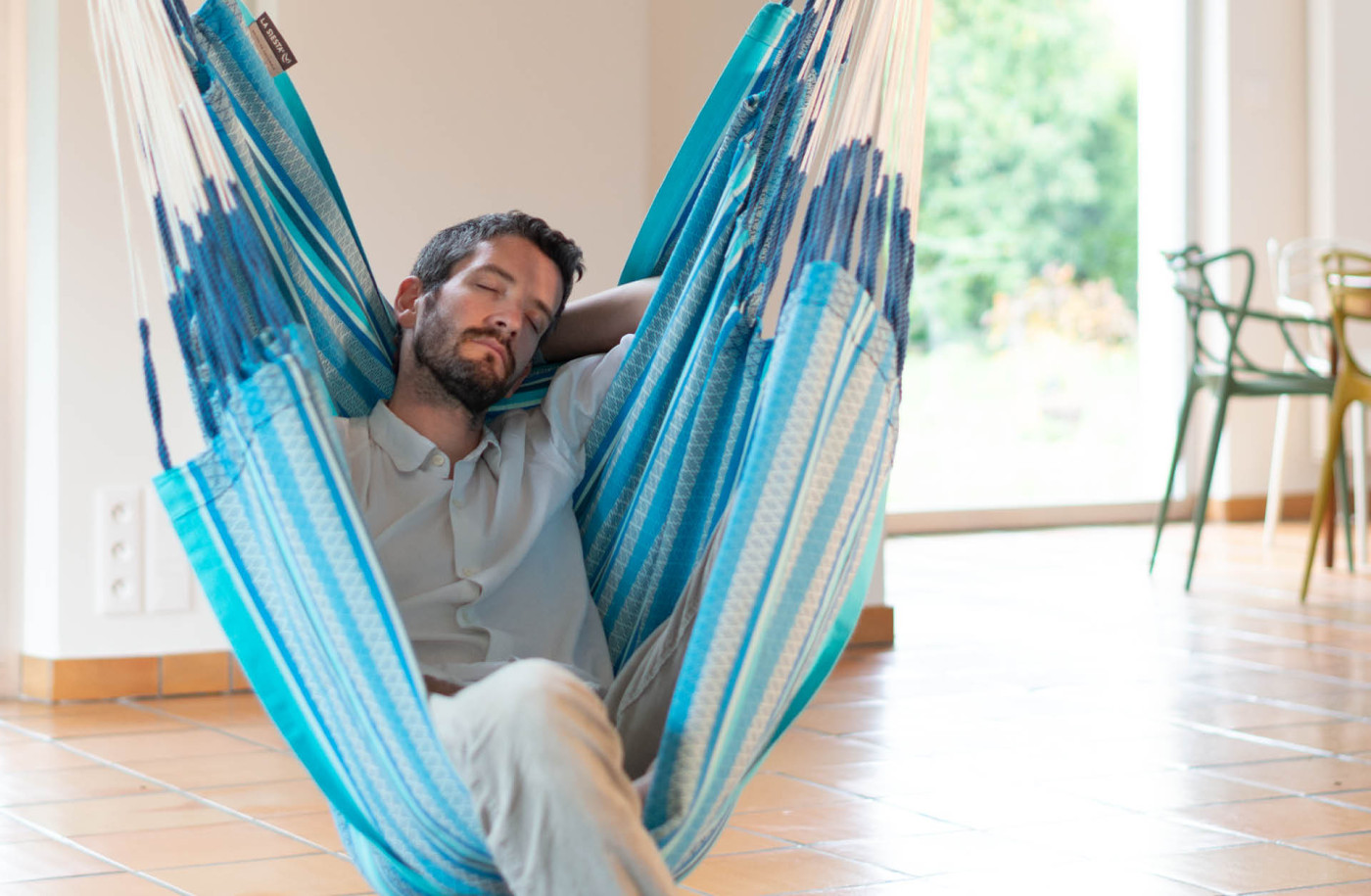 Habana Azure - Organic Cotton Comfort Hammock Chair