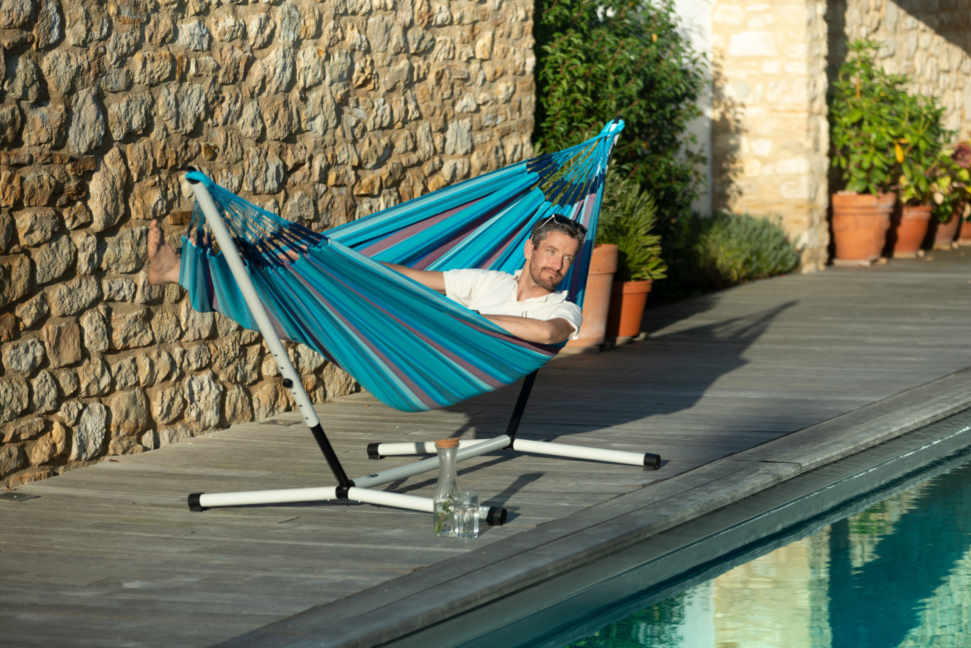 Nautico Cool Grey - Powder Coated Steel Stand for Double Hammocks