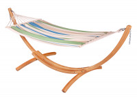 CHILLOUNGE® Palma Green Bay - Single-hængekøje med tværpind og stativ FSC®-certificeret eukalyptus