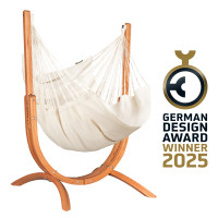 Udine Organic Latte - Organic Cotton Hammock Chair with FSC® certified Eucalyptus Stand