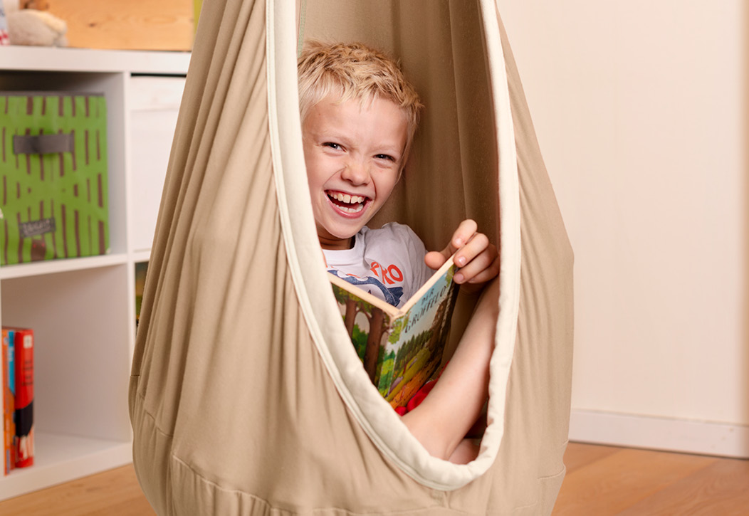 Joki Teddy - Organic Cotton Kids Hanging Nest with Suspension | LA SIESTA
